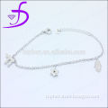 925 sterling silver charm bracelet rhodium plated factory price